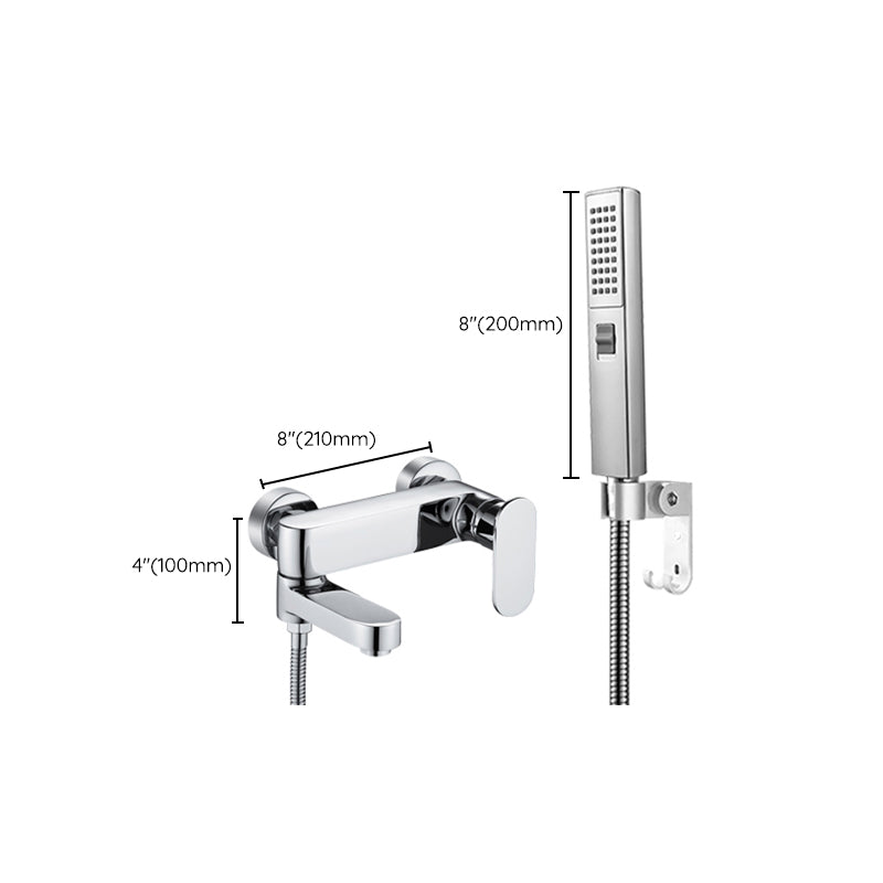 Modern Wall-Mounted Bathtub Faucet Trim Metal Single-Lever Bathtub Faucet Trim