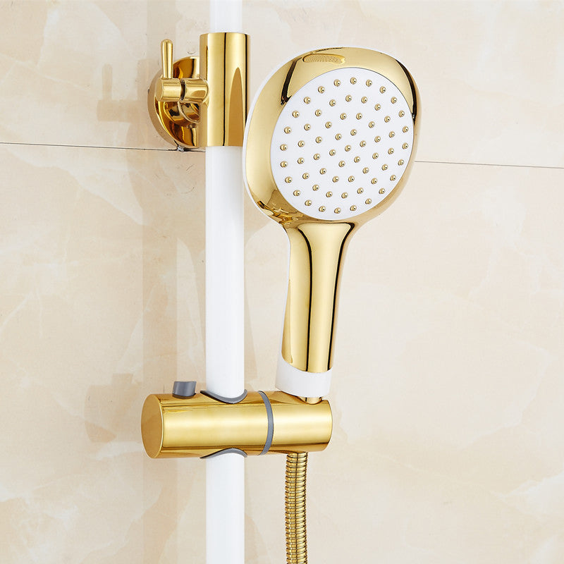 Contemporary Shower Head Square Golden Bathroom Handheld Shower