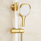 Contemporary Shower Head Square Golden Bathroom Handheld Shower