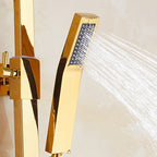 Contemporary Shower Head Square Golden Bathroom Handheld Shower