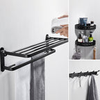 Modern Bathroom Hardware Set Matte Black Metal Bathroom Accessories Set Rustproof