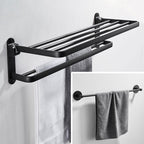 Modern Bathroom Hardware Set Matte Black Metal Bathroom Accessory Set Rust-Free