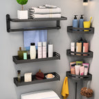 Modern Bathroom Hardware Set Matte Black Metal Bathroom Accessories Set Rustproof