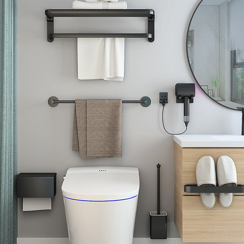 Modern Bathroom Hardware Set Matte Black Metal Bathroom Accessories Set Rustproof