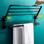 Modern Bathroom Hardware Set Matte Black Metal Bathroom Accessories Set Rustproof
