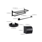 Modern Bathroom Hardware Set Matte Black Metal Bathroom Accessories Set Rustproof