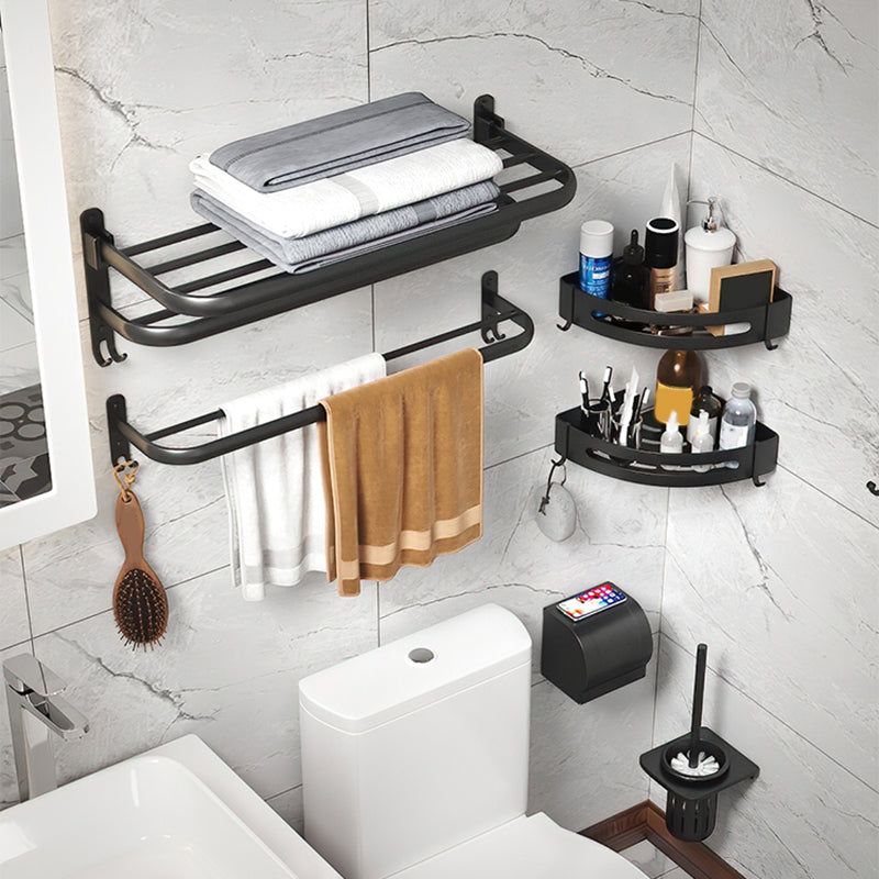Modern Bathroom Hardware Set Matte Black Metal Bathroom Accessories Kit
