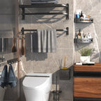 Modern Bathroom Hardware Set Matte Black Metal Bathroom Accessories Kit