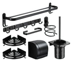 Modern Bathroom Hardware Set Matte Black Metal Bathroom Accessories Kit