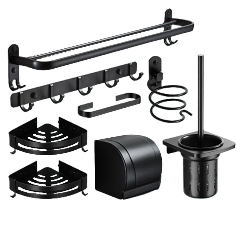 Modern Bathroom Hardware Set Matte Black Metal Bathroom Accessories Kit