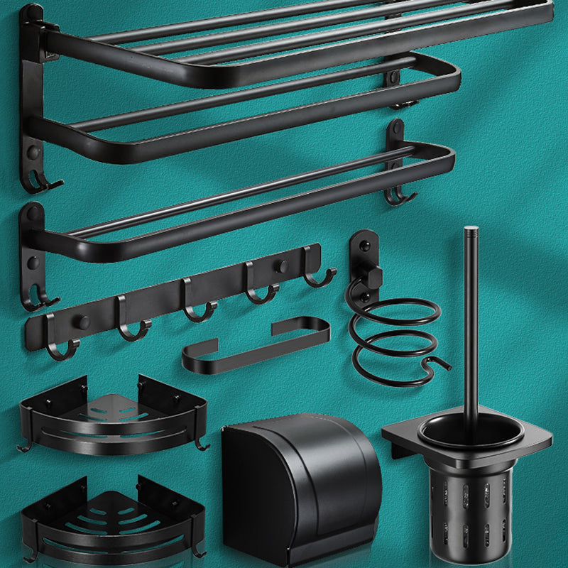 Modern Bathroom Hardware Set Matte Black Metal Bathroom Accessories Kit