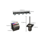 Modern Bathroom Hardware Set Matte Black Metal Bathroom Accessories Kit