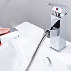 Modern Retractable Single Handle Basin Faucet Bathroom Sink Faucet