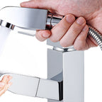 Modern Retractable Single Handle Basin Faucet Bathroom Sink Faucet