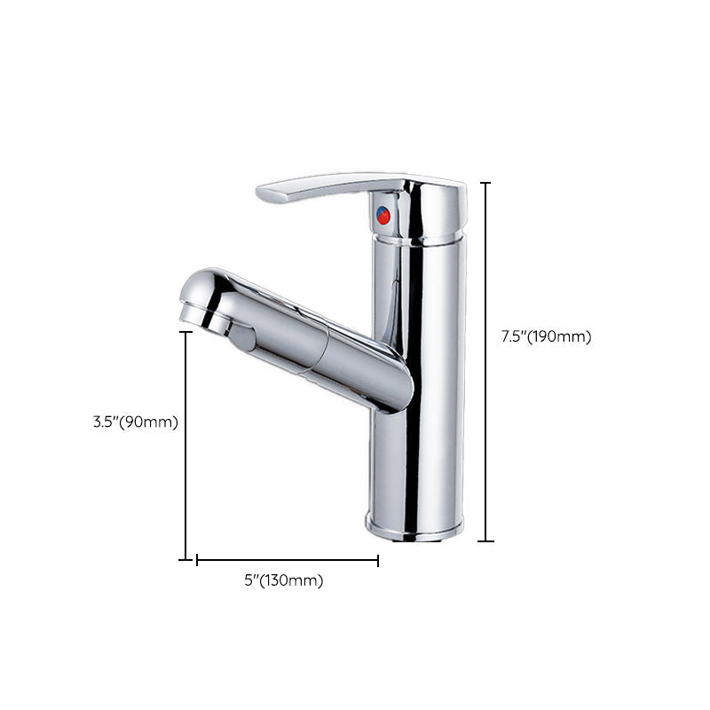 Modern Pull-Out Single-Handle Faucet Bathroom Sink Faucet