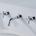 Modern Cross Handle Faucet Monochrome Wall Mounted Bathroom Faucet
