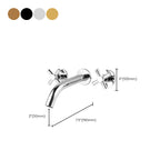 Modern Cross Handle Faucet Monochrome Wall Mounted Bathroom Faucet