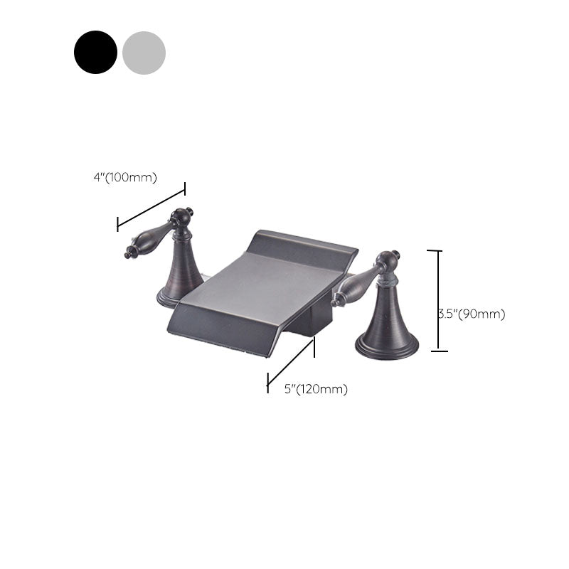 Traditional Roman Bathtub Faucet Set Copper Fixed Deck Mount with Handles