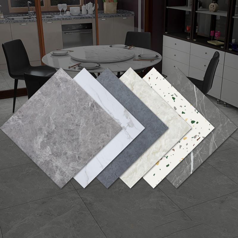 Home Vinyl flooring Peel and Stick Marble look square PVC floor coverings for the living room