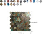 Modern Tile-Peel & Stick Metal Mosaic Tile Hexagon Peel & Stick Subway Tile