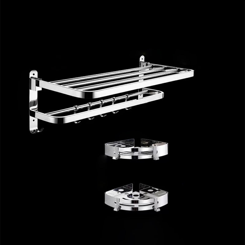Modern Bathroom Accessory Set Silver Metal Bathroom Accessory