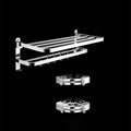 Modern Bathroom Accessory Set Silver Metal Bathroom Accessory