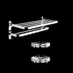 Modern Bathroom Accessory Set Silver Metal Bathroom Accessory