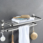 Modern Bathroom Accessory Set Silver Metal Bathroom Accessory