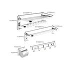 Modern Bathroom Accessory Set Silver Metal Bathroom Accessory