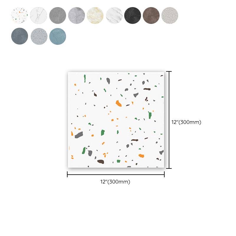 Modern PVC Peel and Stick Tile Floor Marble Look Mold Resistant Vinyl Tiles