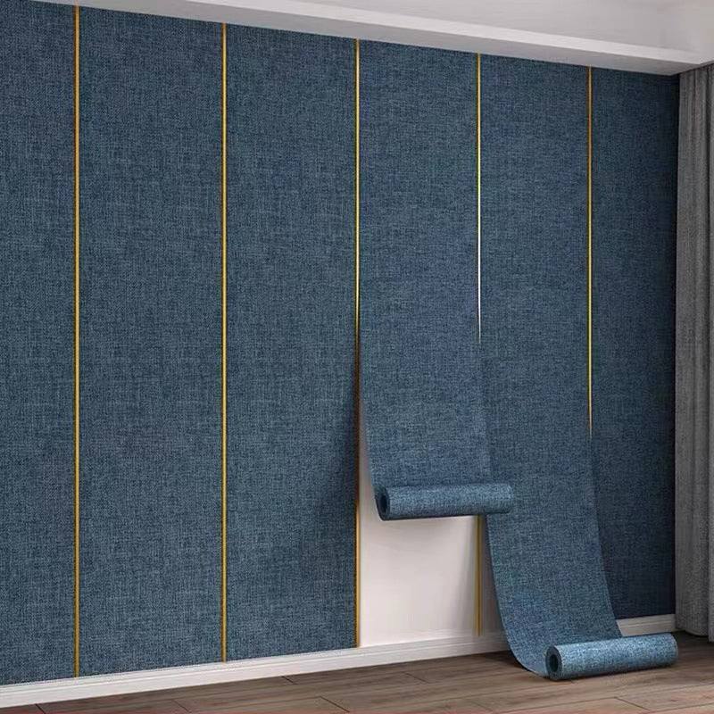 Modern Style Linen Wall Panel Living Room Removable Wall Covering