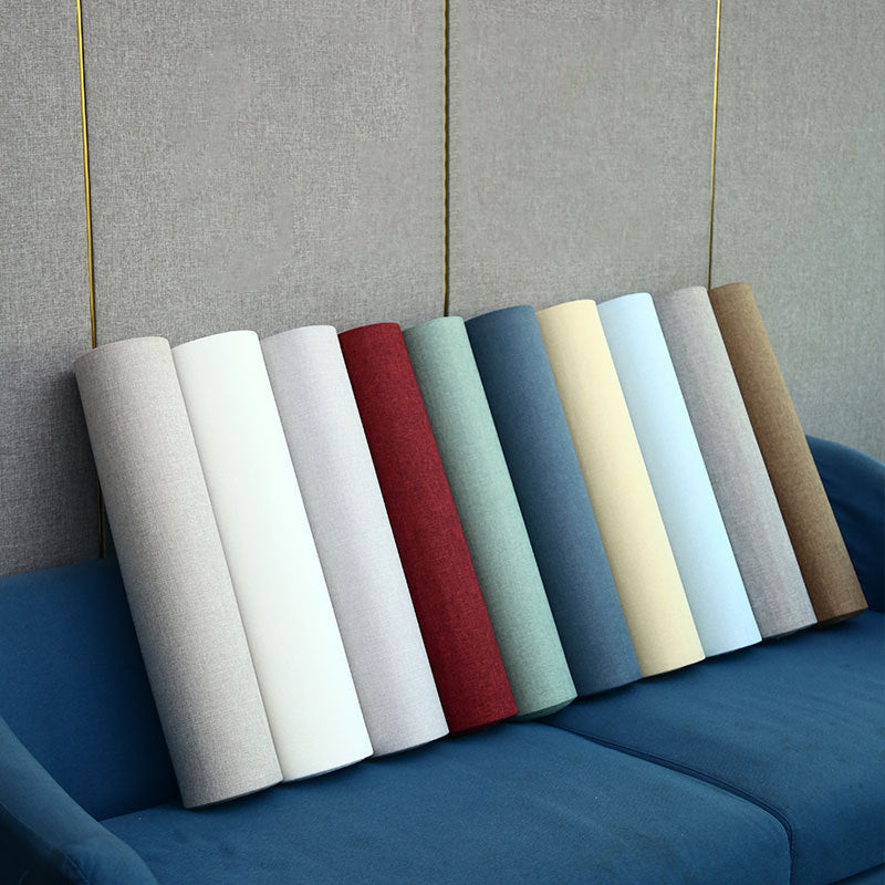 Modern Style Linen Wall Panel Living Room Removable Wall Covering