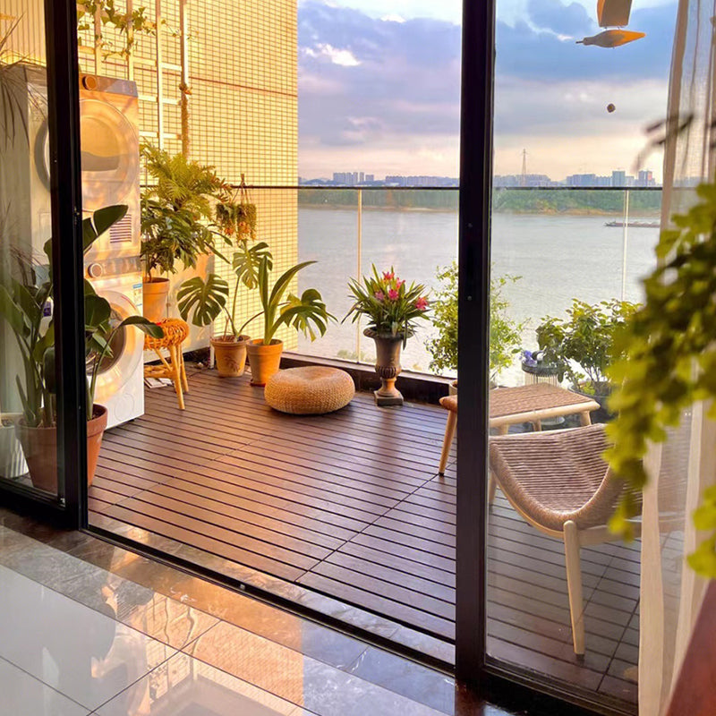 Modern Style Square Wood Flooring Corrosion Resistant Outdoor Wood Flooring
