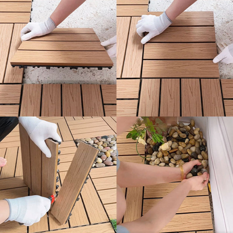 Modern Style Square Wood Flooring Corrosion Resistant Outdoor Wood Flooring