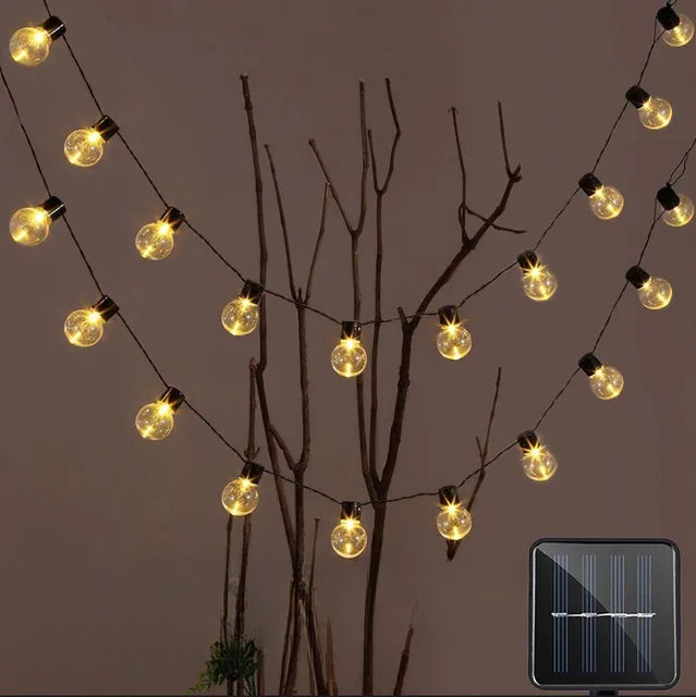 Waterproof Outdoor String Lights - Solar Garden Lighting for Balcony & Terrace