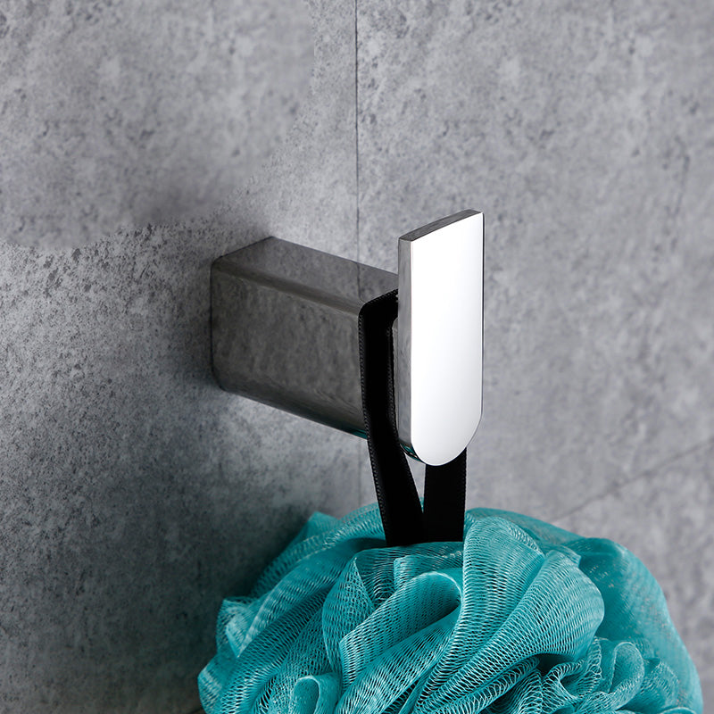 Contemporary Bathroom Accessories Hardware Set in Silver with Soap Dish