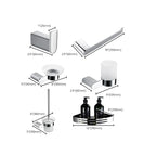 Contemporary Bathroom Accessories Hardware Set in Silver with Soap Dish