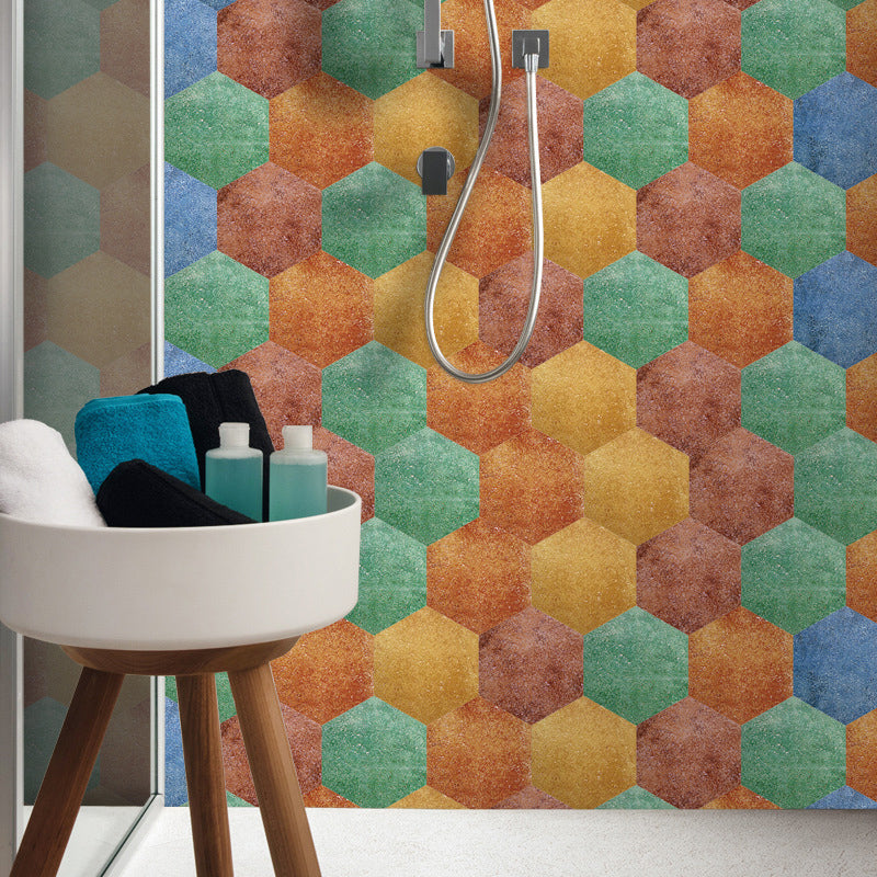 Peel & Stick Tiles Stain Resistant Hexagonal Plastic Peel & Stick Tiles 20-Pack