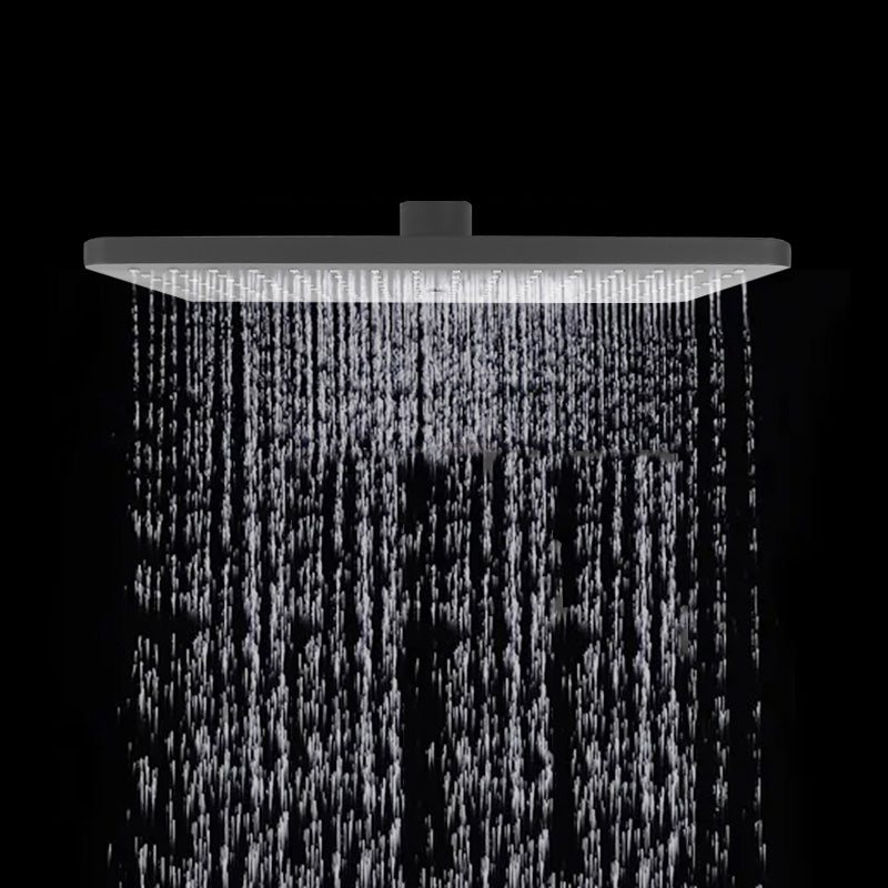 Rectangular Gray Showerhead Combo Standard Spray Pattern Showerhead