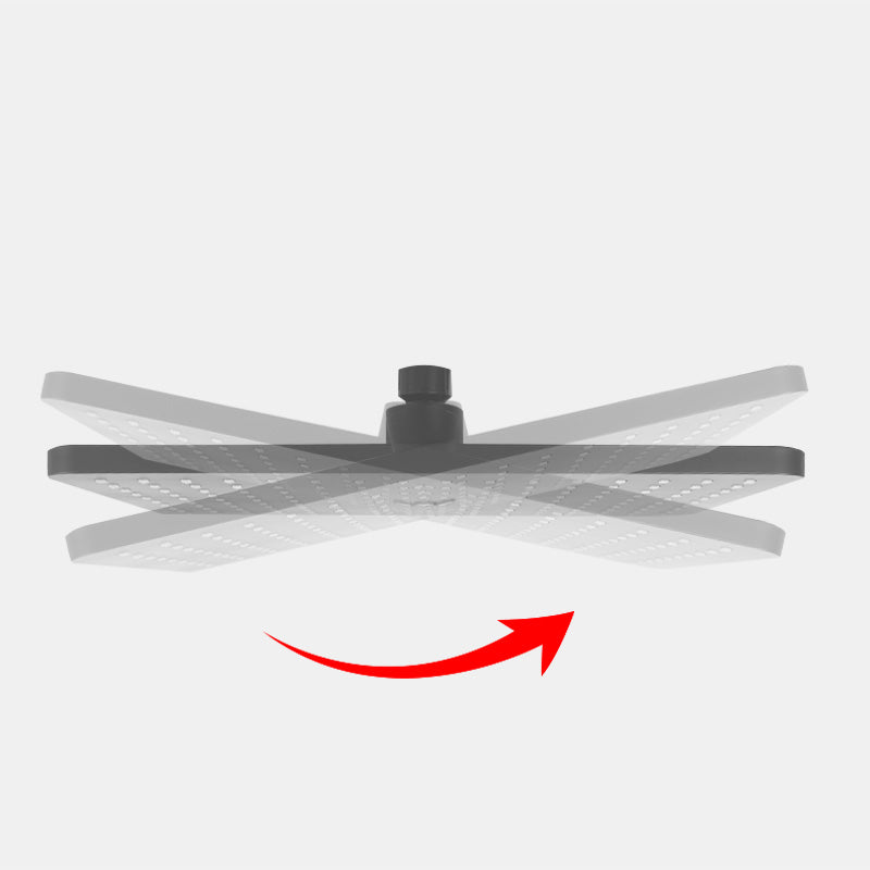 Rectangular Gray Showerhead Combo Standard Spray Pattern Showerhead