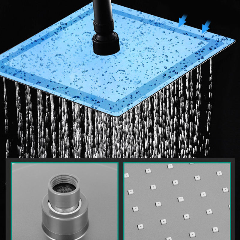 Rectangular Gray Showerhead Combo Standard Spray Pattern Showerhead