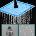 Rectangular Gray Showerhead Combo Standard Spray Pattern Showerhead