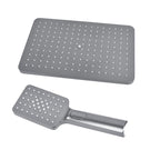 Rectangular Gray Showerhead Combo Standard Spray Pattern Showerhead