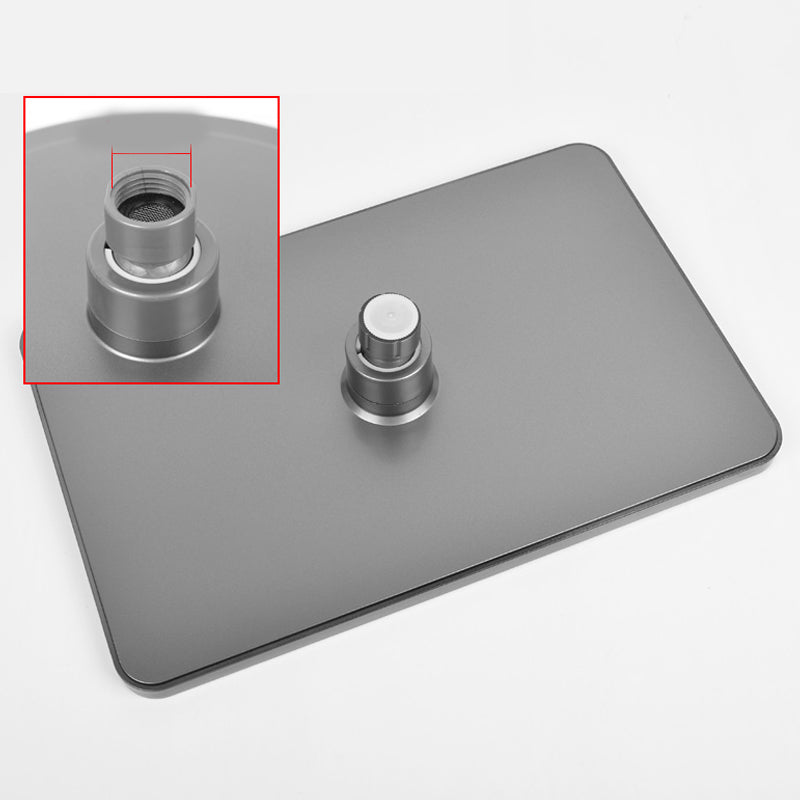 Rectangular Gray Showerhead Combo Standard Spray Pattern Showerhead