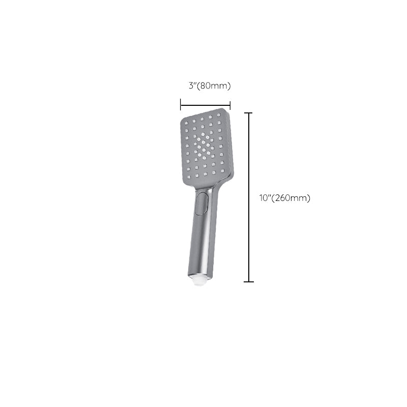 Rectangular Gray Showerhead Combo Standard Spray Pattern Showerhead