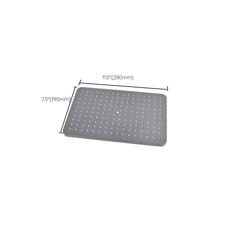 Rectangular Gray Showerhead Combo Standard Spray Pattern Showerhead