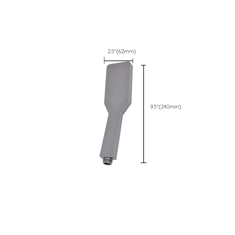 Rectangular Gray Showerhead Combo Standard Spray Pattern Showerhead