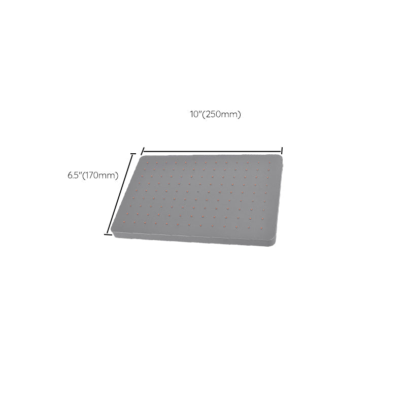 Rectangular Gray Showerhead Combo Standard Spray Pattern Showerhead