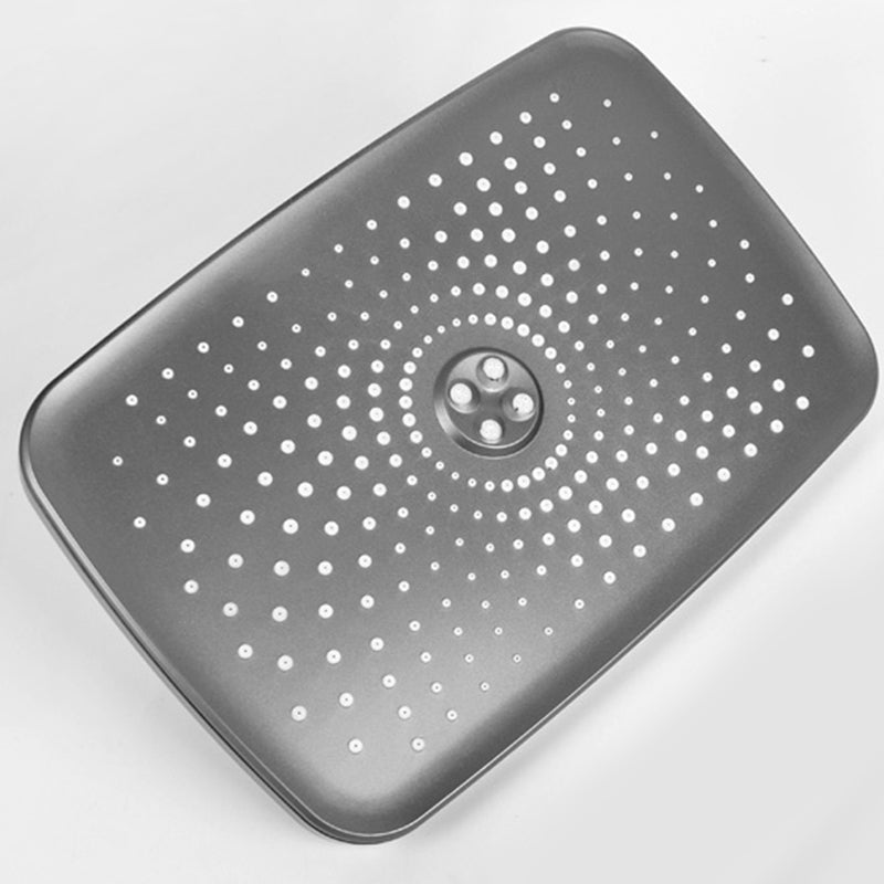 Modern Gray Showerhead Combo Standard Spray Pattern Rectangular Large Showerhead