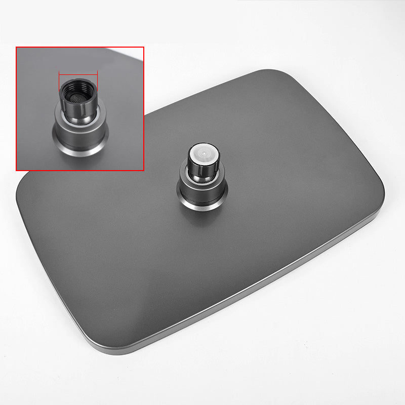 Modern Gray Showerhead Combo Standard Spray Pattern Rectangular Large Showerhead